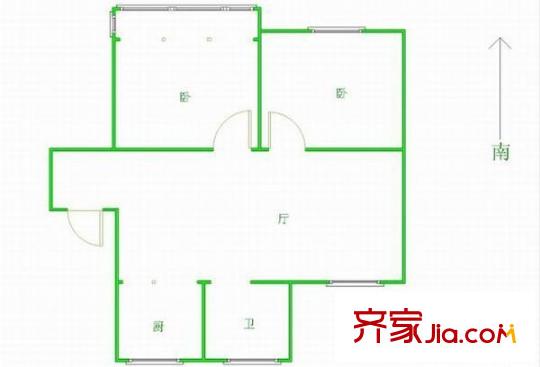 勤新小区户型图2室 户型图 2室1厅1卫1厨