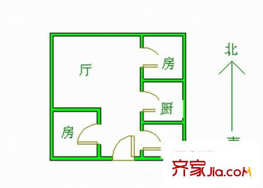 钱桥复兴村户型图2室 户型图 2室1厅1卫1厨