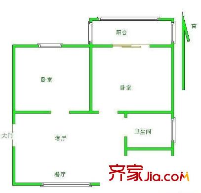 大张巷 2室 户型图