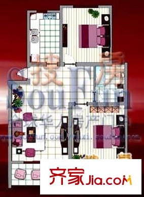 天润花苑二期户型图3室 户型图 3室3厅2卫1厨
