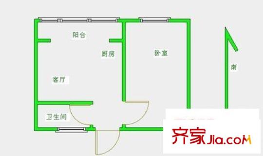 管社山家园 1室 户型图