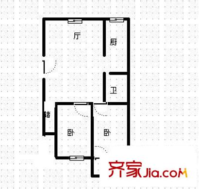 学院路教育学校宿舍 2室 户型图