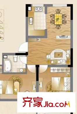 庐山南大道造漆厂宿舍 二居室户型图