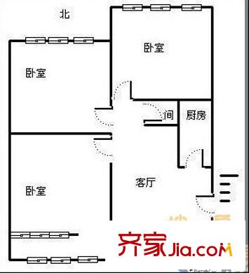 怡鑫花园 三居室户型图