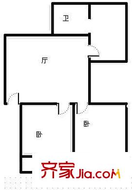 北京西路建工集团宿舍户型图北京西路建工集团 2室 户型图 2室1厅1卫1厨