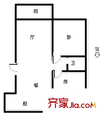 南京东路南大北区宿舍 2室 户型图
