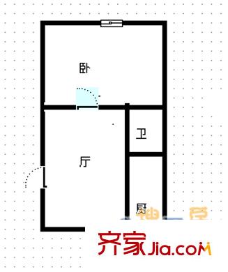 南京东路南大北区宿舍 1室 户型图