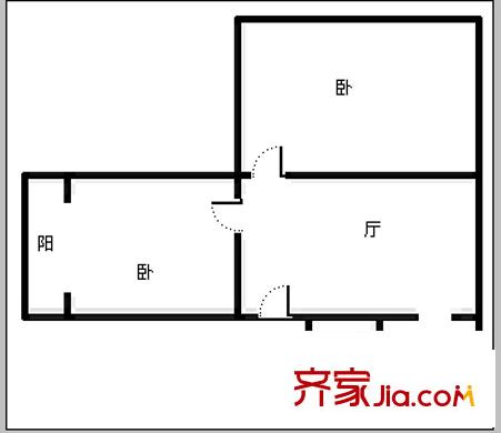 北京西路建工集团宿舍户型图北京西路建工集团 2室 户型图 2室1厅1卫1厨