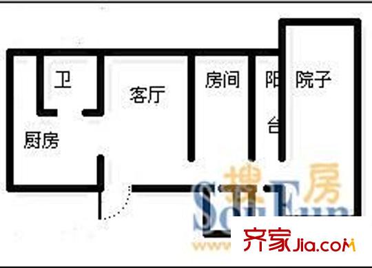 北京西路建工集团宿舍户型图北京西路建工集团 1室 户型图 1室1厅1卫1厨