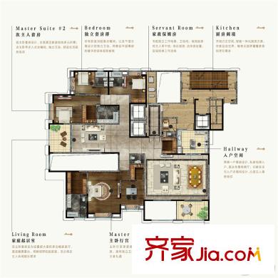 新力洲悦04户型410平5房4厅5卫1厨 5室4厅5卫1厨