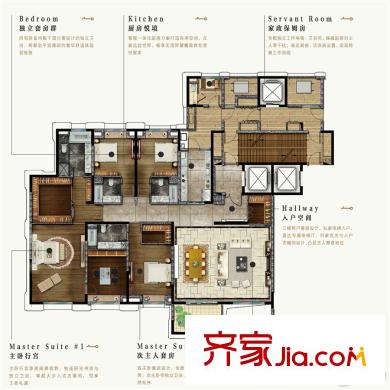 新力洲悦05户型310平5房3厅5卫1厨 5室3厅5卫1厨