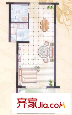 聚仁万象都会三期24#C户型 1室1厅1卫1厨