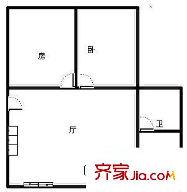 丁公路皮鞋厂宿舍 2室 户型图