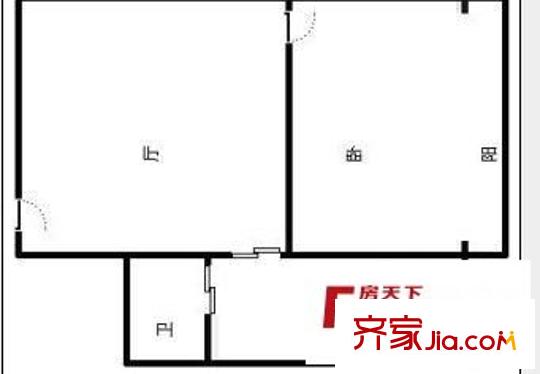 丁公路皮鞋厂宿舍 1室 户型图