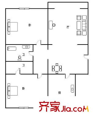 时代广场 2室 图