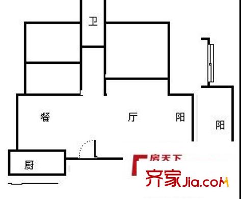 南京东路公安局宿舍户型图南京东路公安分局宿舍 4室 户型图 4室2厅1卫1厨