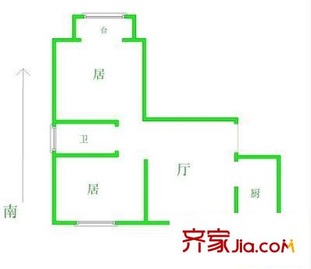 南京东路公安局宿舍 2室 户型图