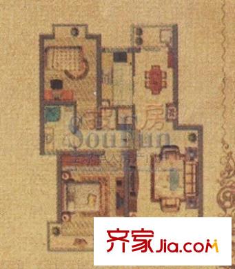 船山路中行宿舍 2室 户型图