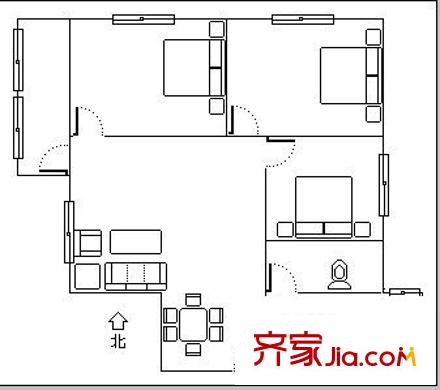 金源大厦 3室 户型图