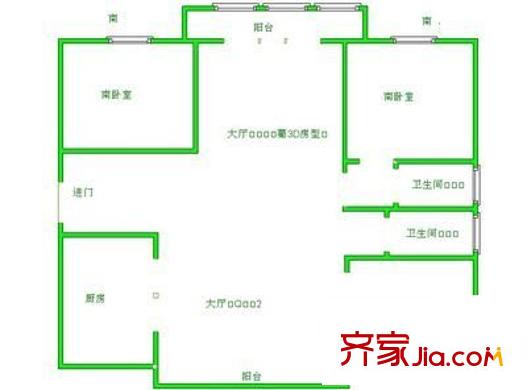 南京东路公安局宿舍户型图南京东路公安分局宿舍 4室 户型图 4室2厅2卫1厨