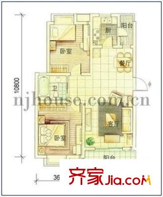 南京东路公安局宿舍户型图南京东路公安分局宿舍 2室 户型图 2室2厅1卫1厨