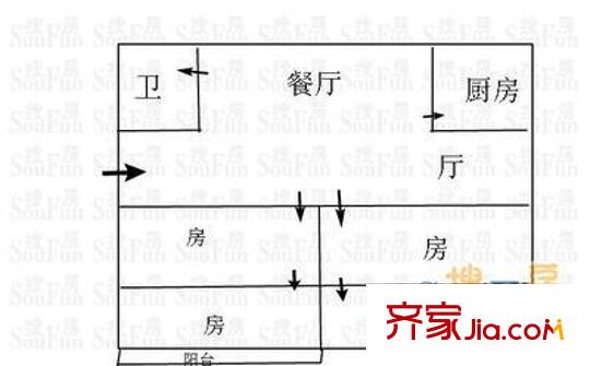 老福山外贸宿舍户型图1276164816342 4室2厅1卫1厨