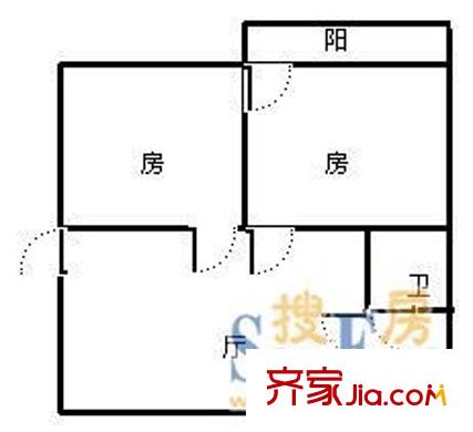 顺外路现代庄园 2室 户型图