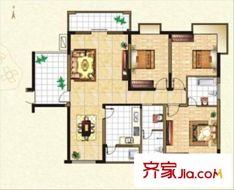 金辉家园 3室 户型图