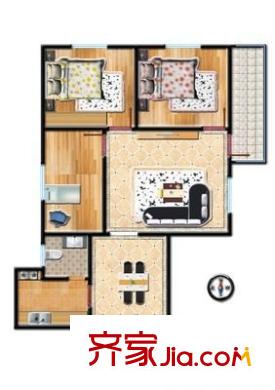 金源大厦 3室 户型图