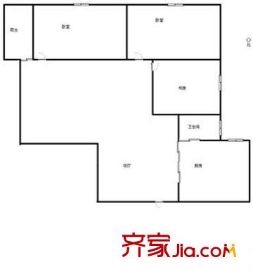 金源大厦 3室 户型图
