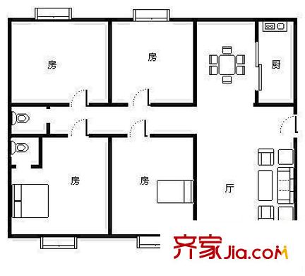 顺外路现代庄园 6室 户型图