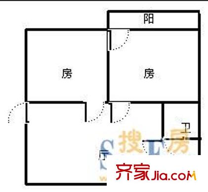 顺外路现代庄园 2室 户型图