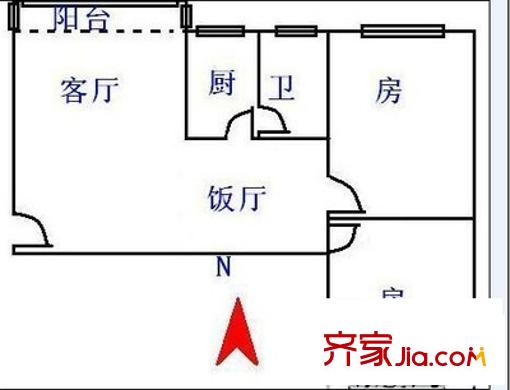 顺外路现代庄园 2室 户型图