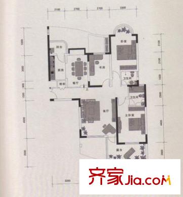 江信国际和谐花园户型图1244625429665_000 3室2厅2卫1厨