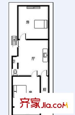 抚生路住宅楼户型图抚生路 2室 户型图 2室2厅1卫1厨