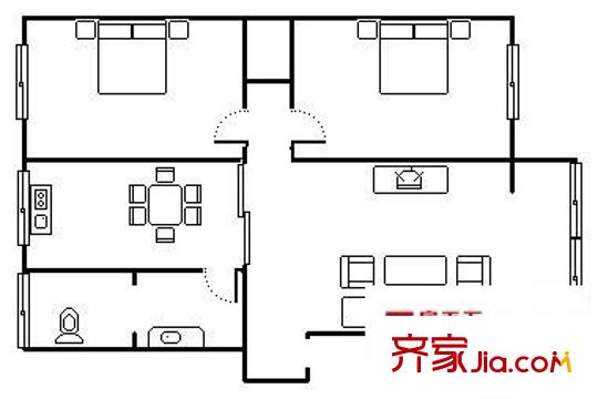 抚生路住宅楼户型图抚生路 2室 户型图 2室2厅1卫1厨