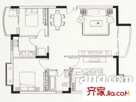 金辉家园 3室 户型图