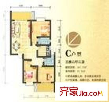 恒辉花园户型图户型图 2室2厅1卫1厨