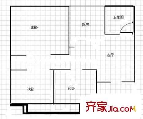 北京西路省政府大院 3室 户型图