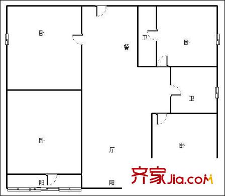 江铃桃花住宅小区 4室 户型图