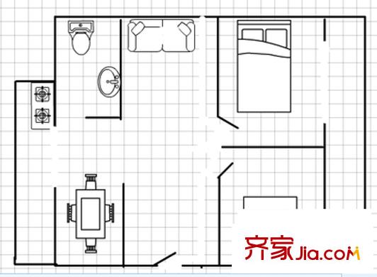 抚生路住宅楼户型图抚生路 2室 户型图 2室1厅1卫1厨