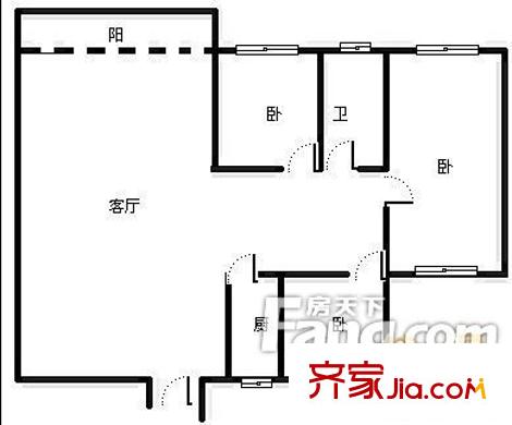 万福园 三居室户型图