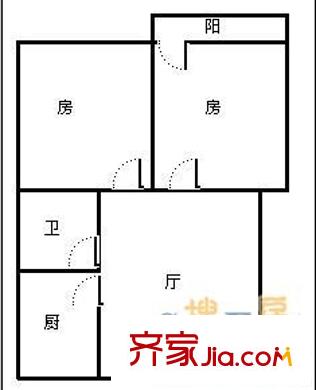 北京西路省政府大院 2室 户型图