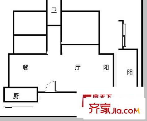 北京西路省政府大院 2室 户型图