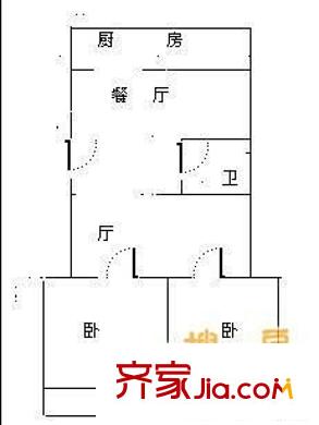 北京西路省政府大院 2室 户型图