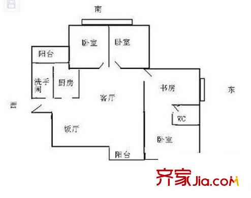 江铃桃花住宅小区 2室 户型图