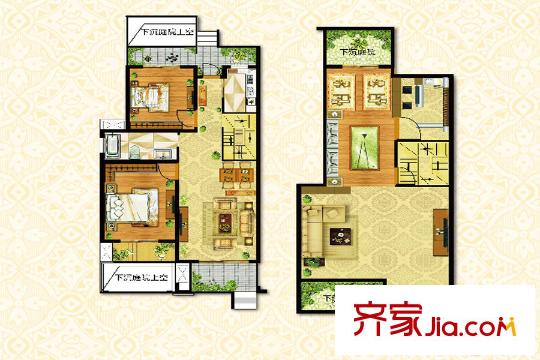 江铃澜庭二期洋房A1户型 2室2厅1卫1厨