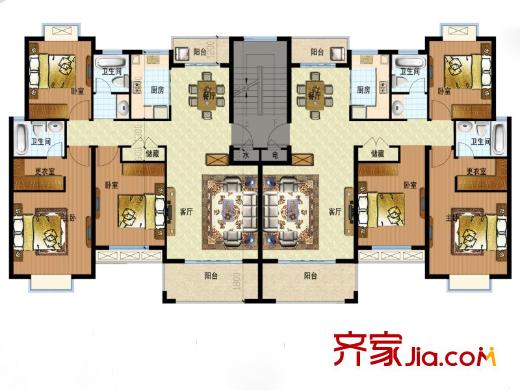 春和景明花园D户型 3室2厅2卫1厨