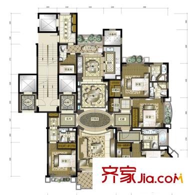 平方米平方米1-2#约251平方米A1户型 5室3厅5卫