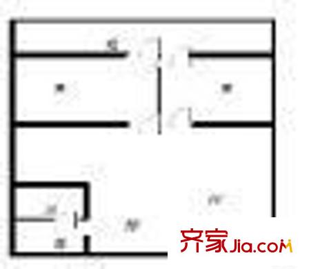 师大南路副食品宿舍户型图北京西路师大附中对面 2室 户型图 2室1厅1卫1厨